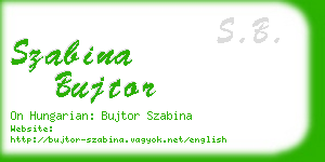 szabina bujtor business card